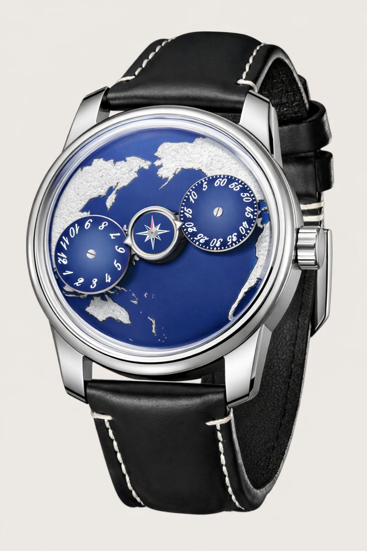 Geo Sphere Blue Silver Automatic Mechanical | Compass Edition