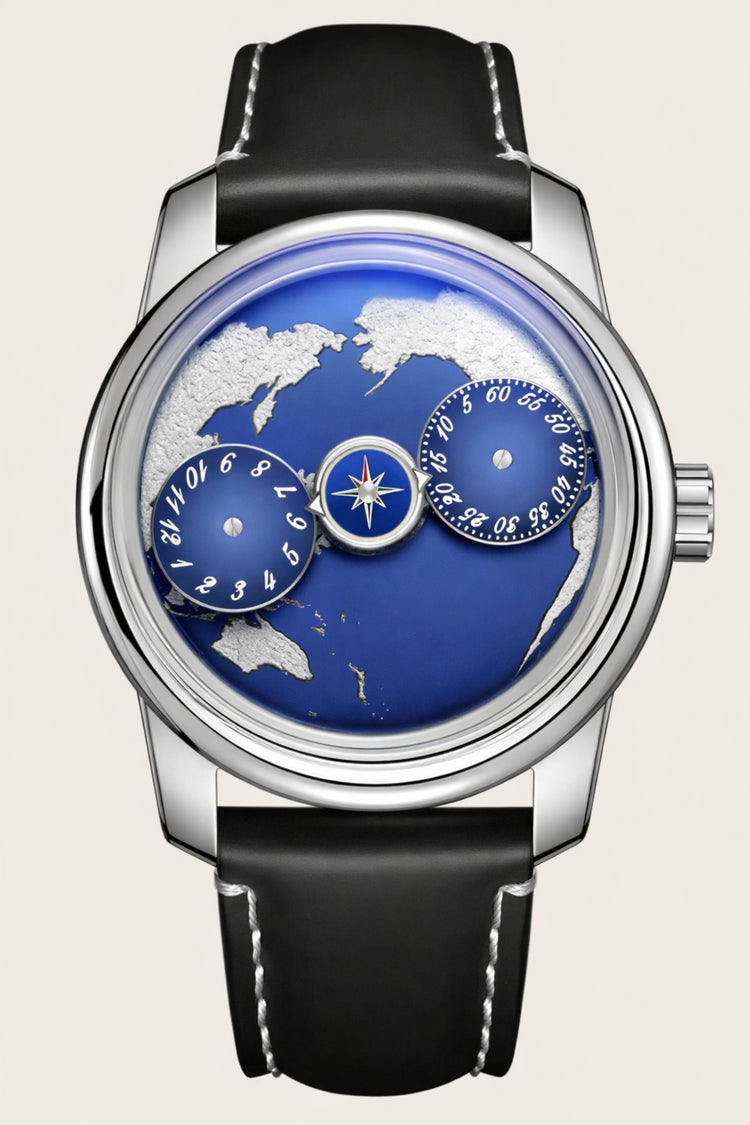 Geo Sphere Blue Silver Automatic Mechanical | Compass Edition