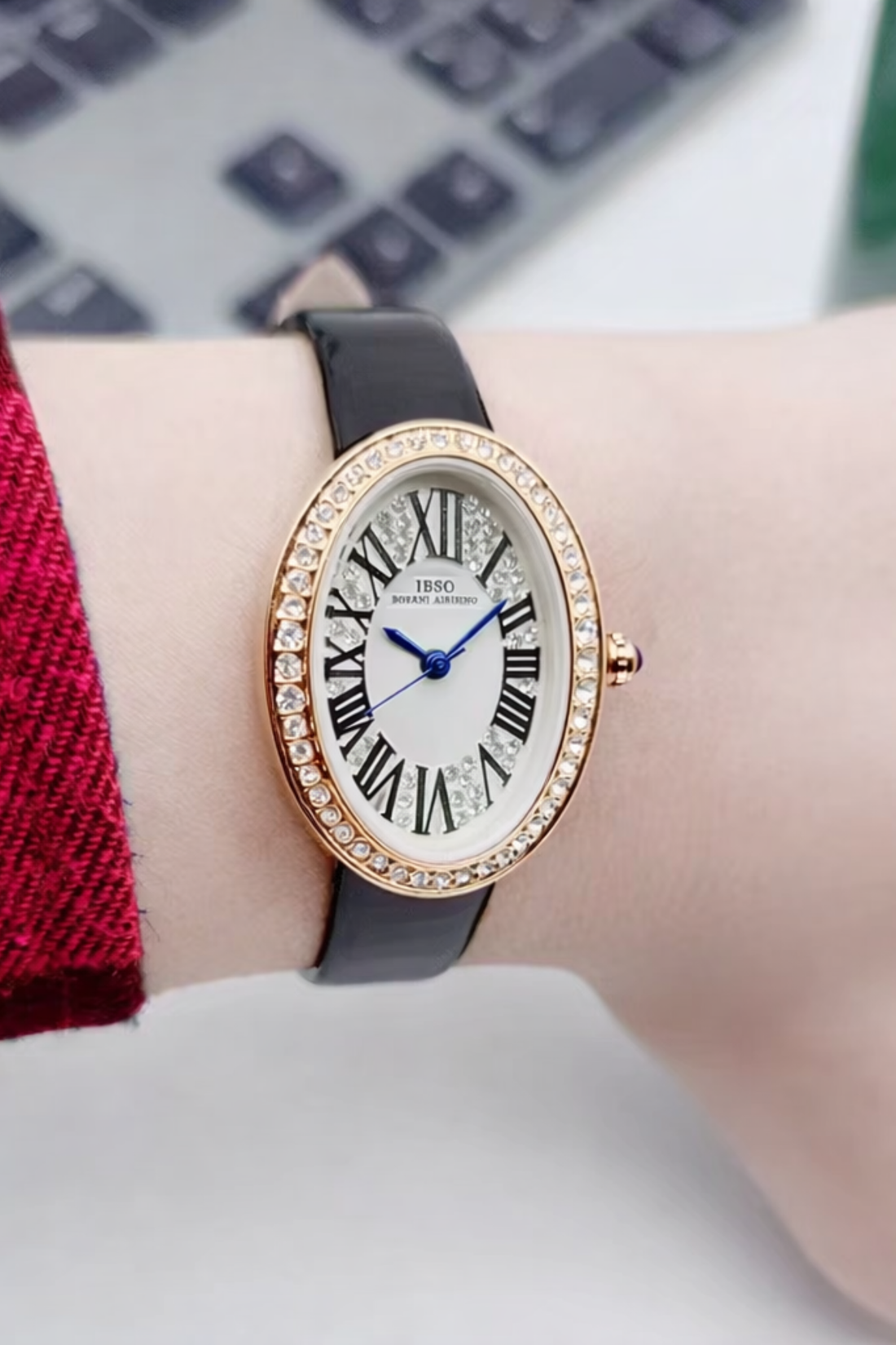 Lumina Pavé | Black Golden Diamond Oval Quartz Watch | IBSO Edition (43075143)