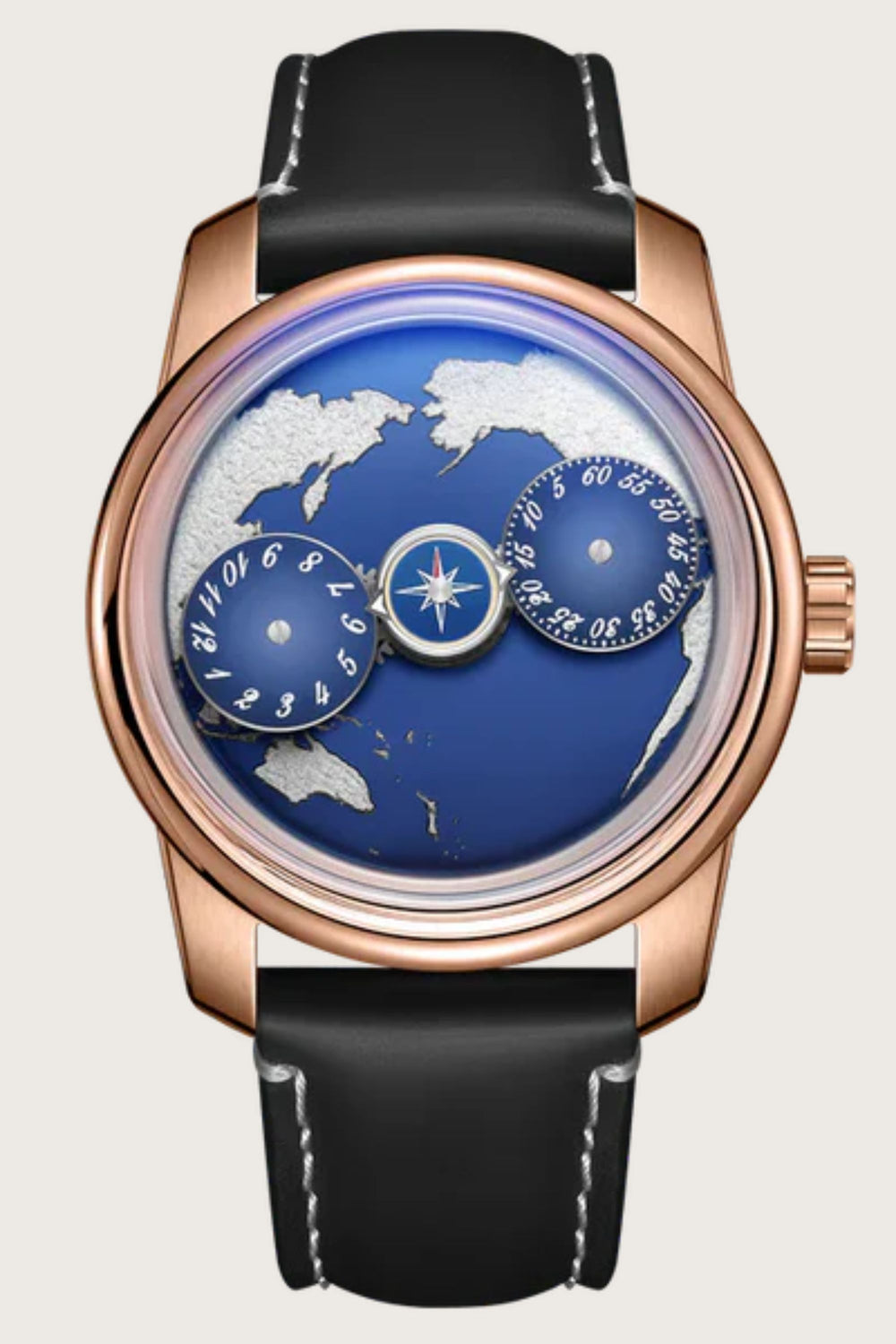 Geo Sphere Blue Rose Gold Automatic Mechanical | Compass Edition (45530686)