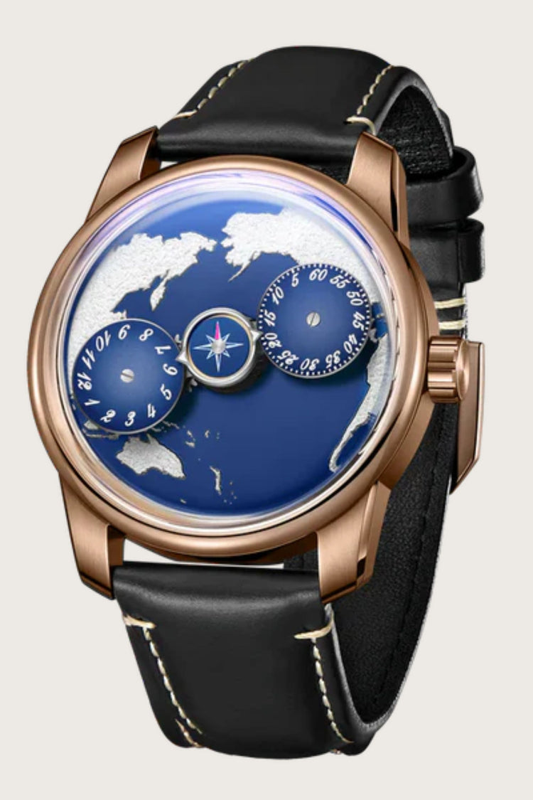 Geo Sphere Blue Rose Gold Automatic Mechanical | Compass Edition (45530686)