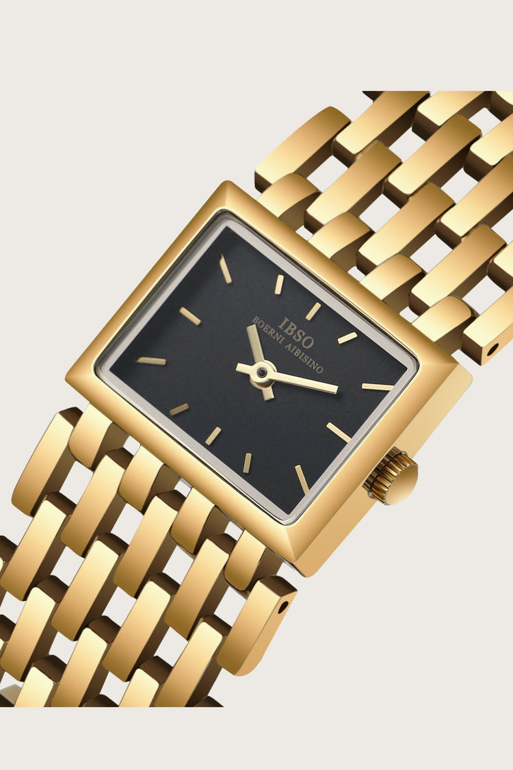 Regal Square | Golden Black Quartz Watch | IBSO Editon - (ZIVSQRGGLDBLK0095)