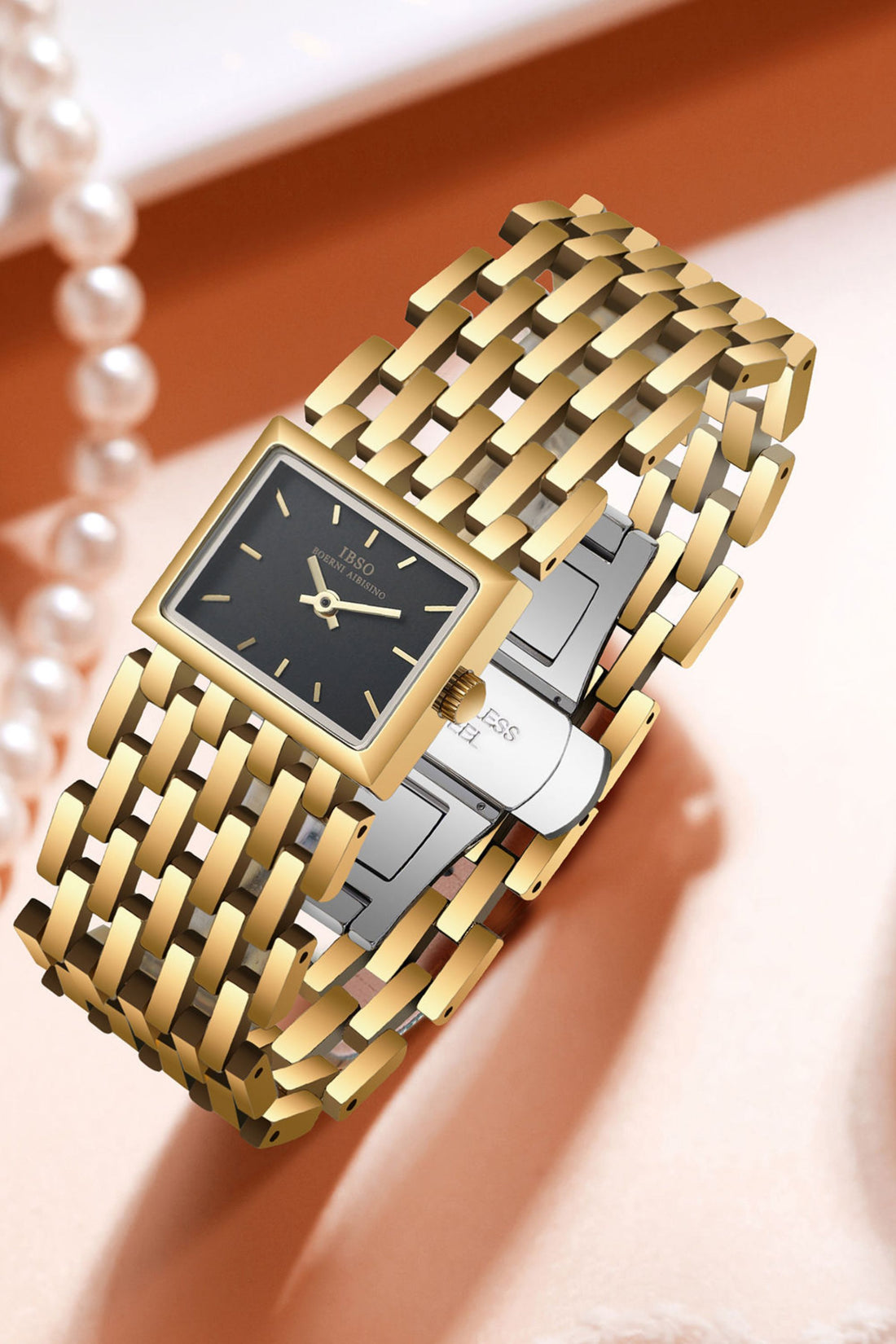 Regal Square | Golden Black Quartz Watch | IBSO Editon - (ZIVSQRGGLDBLK0095)