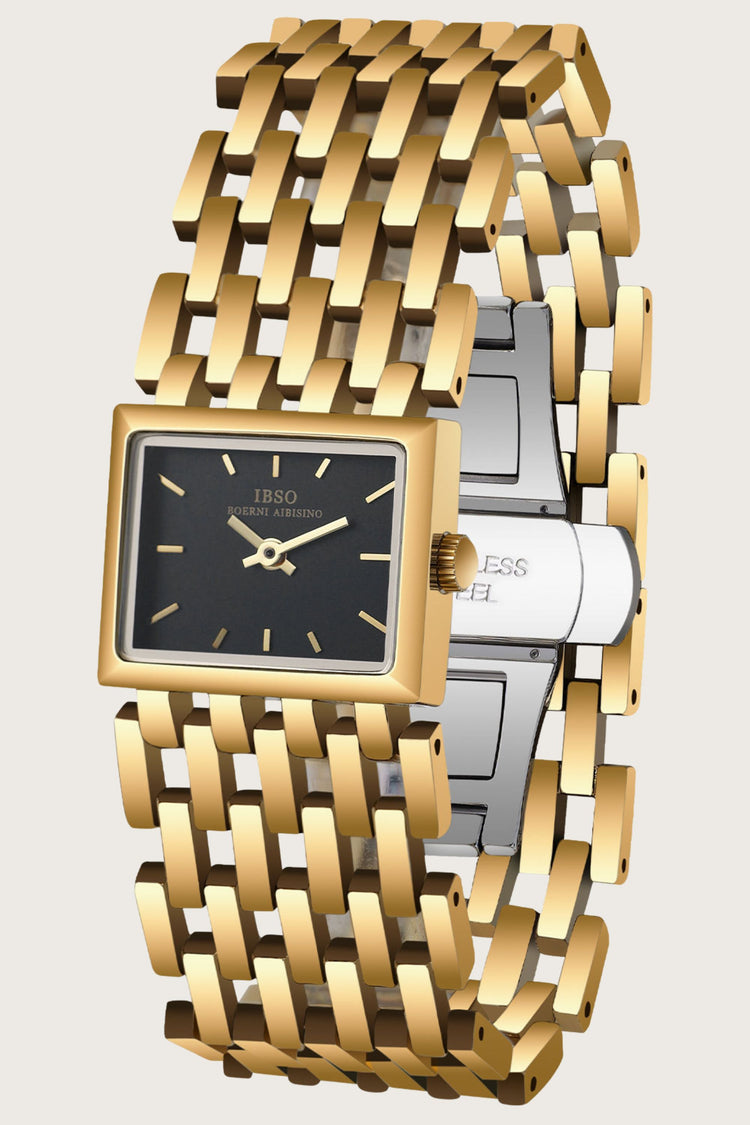 Regal Square | Golden Black Quartz Watch | IBSO Editon - (ZIVSQRGGLDBLK0095)