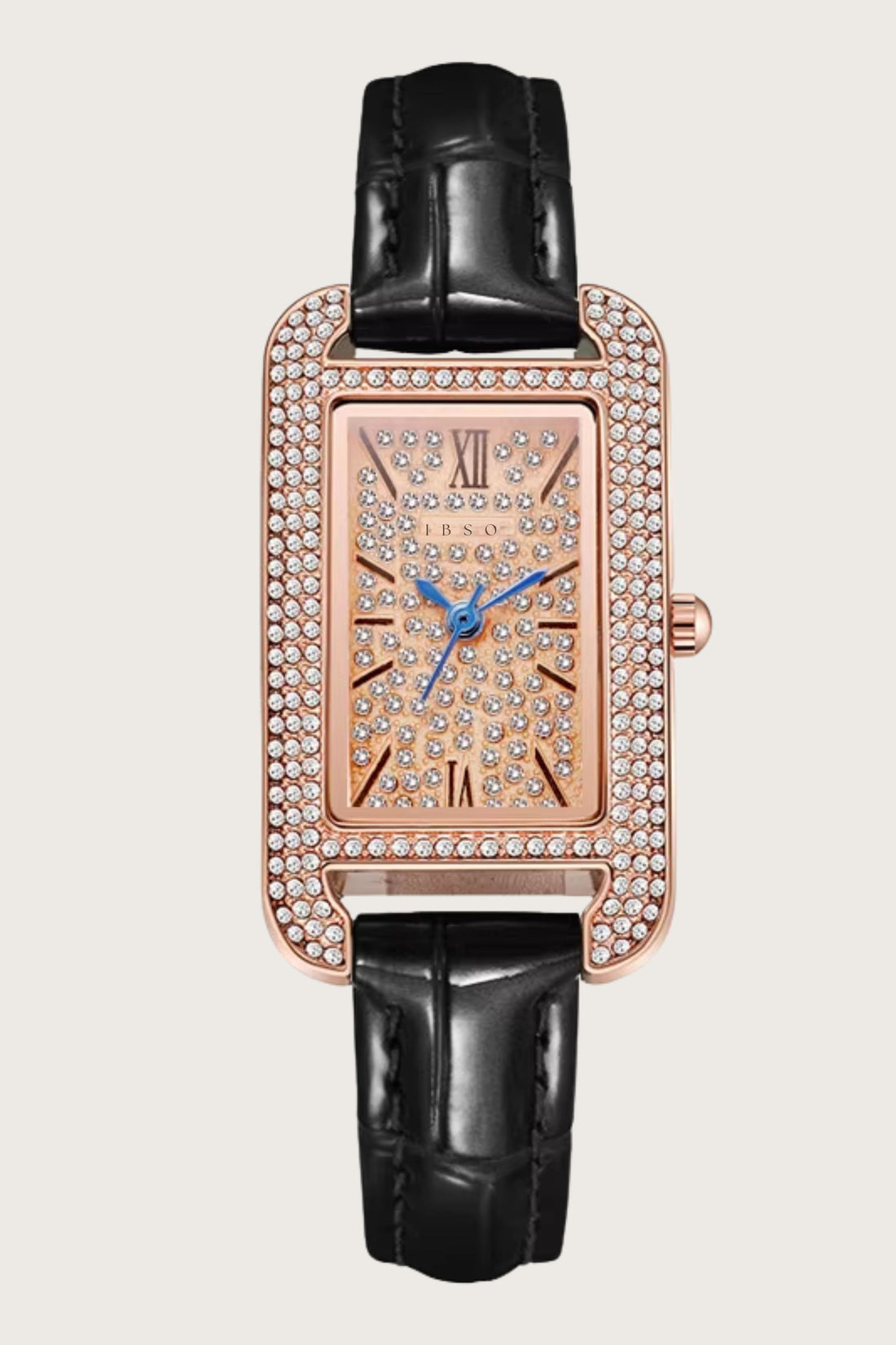 Luxe Crystal | Black Rose Gold Diamond Quartz Watch | IBSO Edition