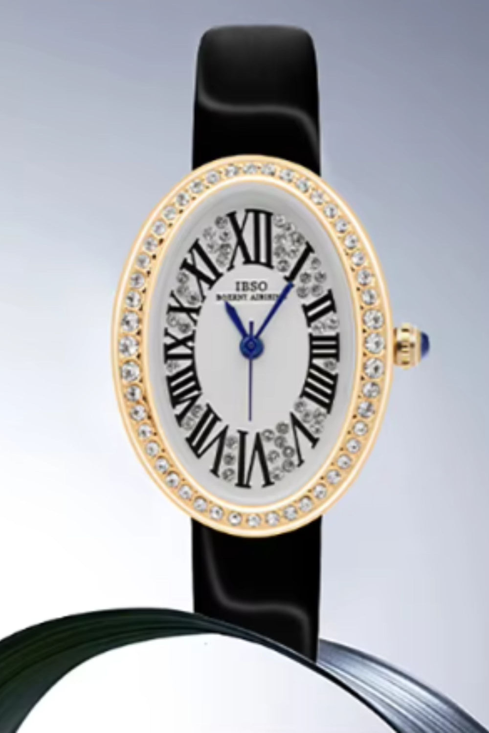 Lumina Pavé | Black Golden Diamond Oval Quartz Watch | IBSO Edition (43075143)