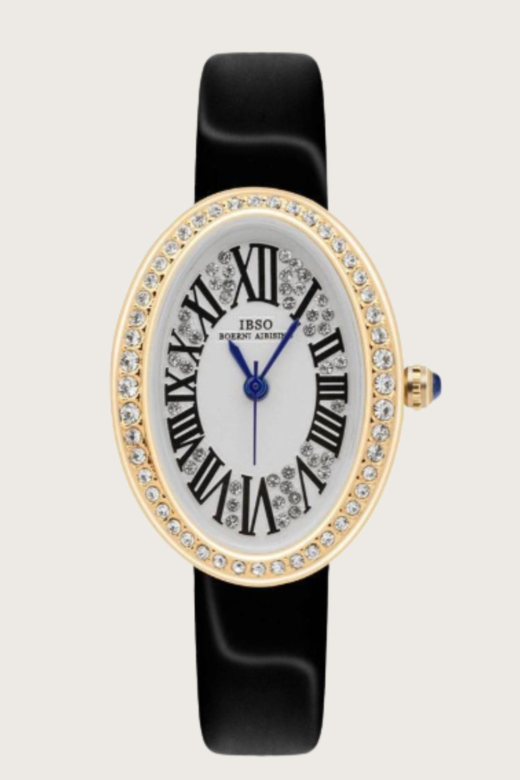 Lumina Pavé | Black Golden Diamond Oval Quartz Watch | IBSO Edition (43075143)