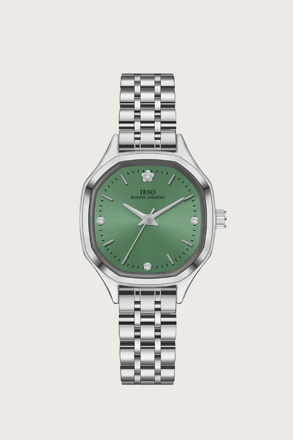 Emerald Bloom | Silver Green Quartz Watch | IBSO Edition - (44222621)