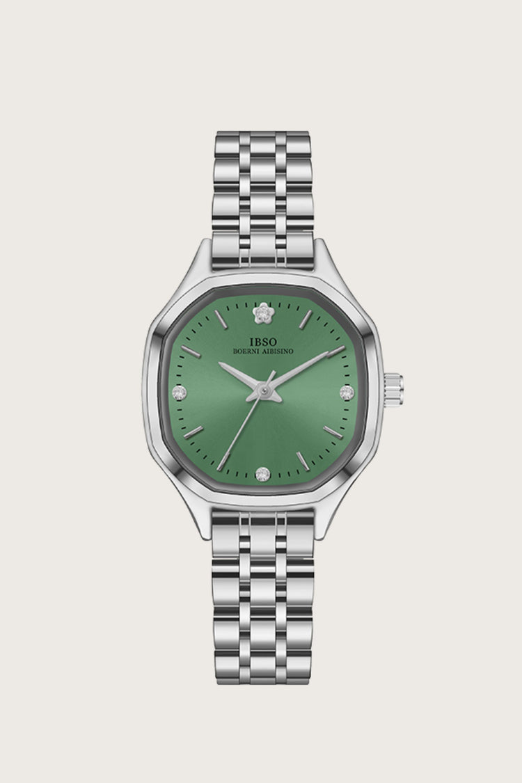 Emerald Bloom | Silver Green Quartz Watch | IBSO Edition - (44222621)