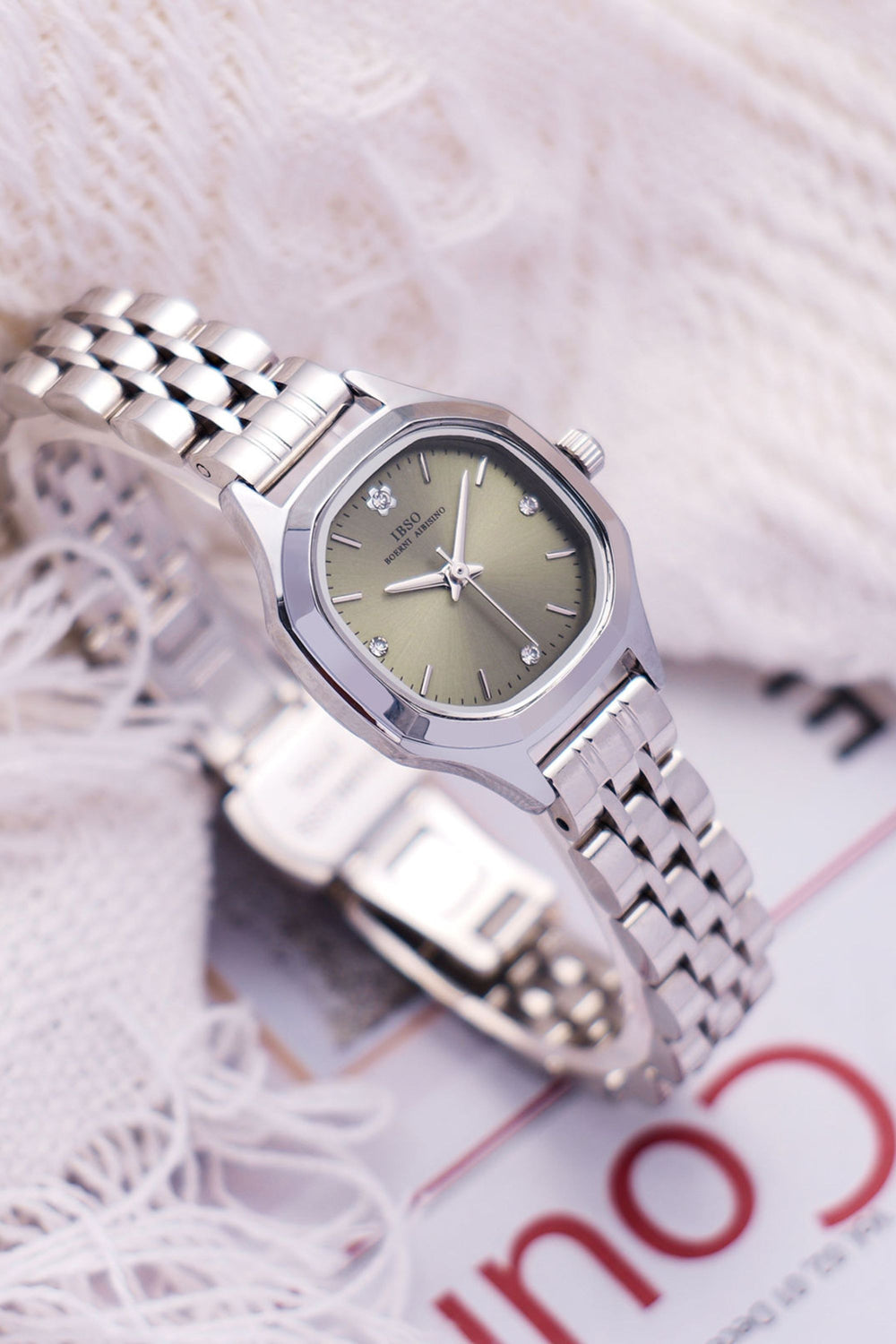 Emerald Bloom | Silver Green Quartz Watch | IBSO Edition - (44222621)