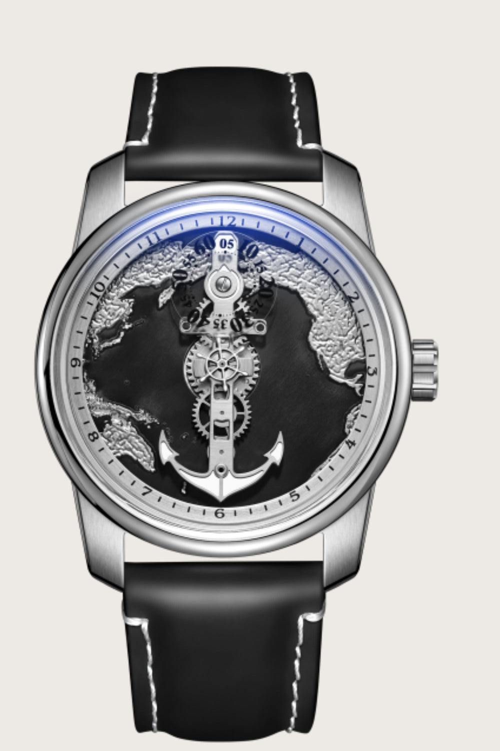 Aurora Nautica | Silver Black Sailing automatic watch - (41018905)