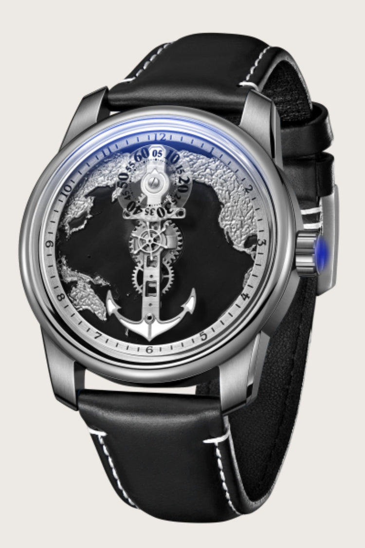 Aurora Nautica | Silver Black Sailing automatic watch - (41018905)