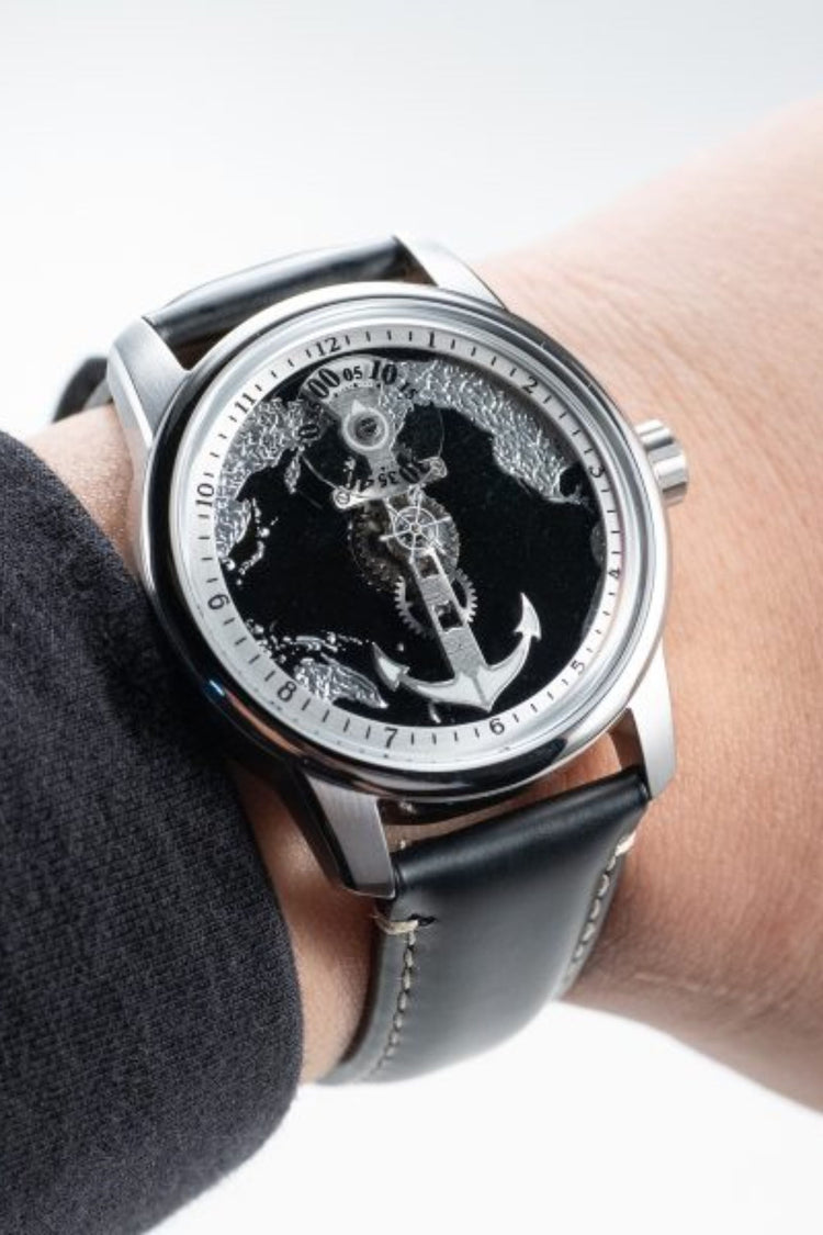 Aurora Nautica | Silver Black Sailing automatic watch - (41018905)