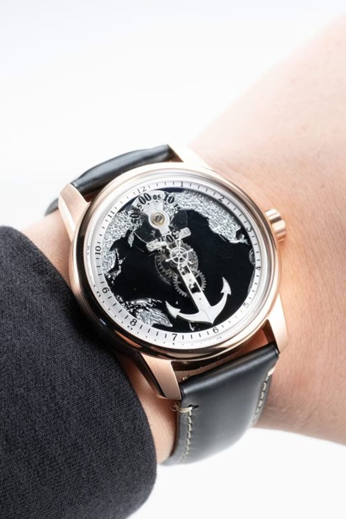 Aurora Nautica | Blue RoseGold Sailing automatic watch (ZIVROARNTBLURSGLD0129) - Black