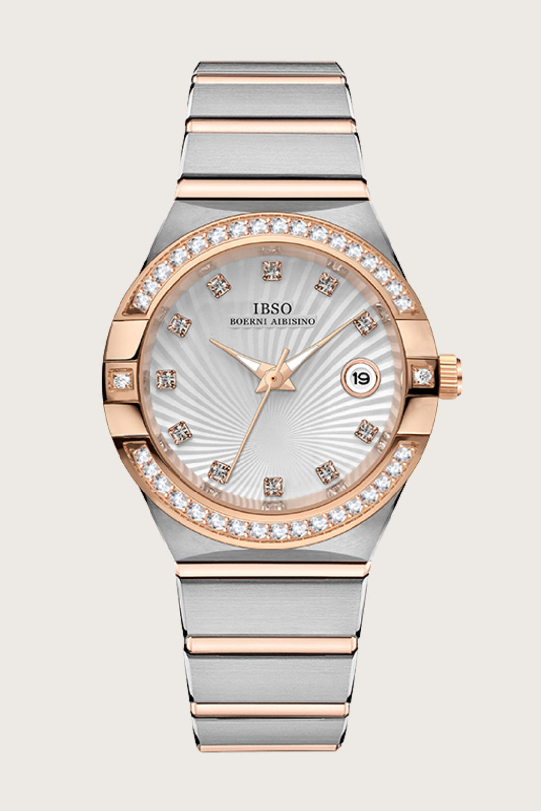 Sparkling Horizon | Silver Rose Gold Diamond Watch | IBSO Edition (ZIVROSPHRSLVRSGLD0123)