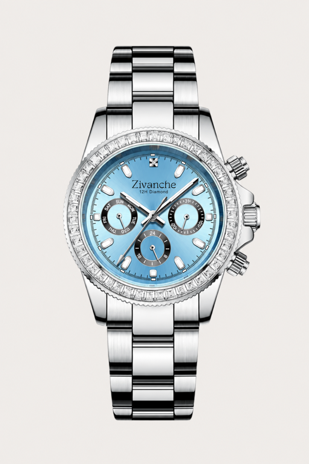 Ice Blue Daytona| Silver Blue Fully Automatic Watch| A  Roerdum Edition - (41070744)