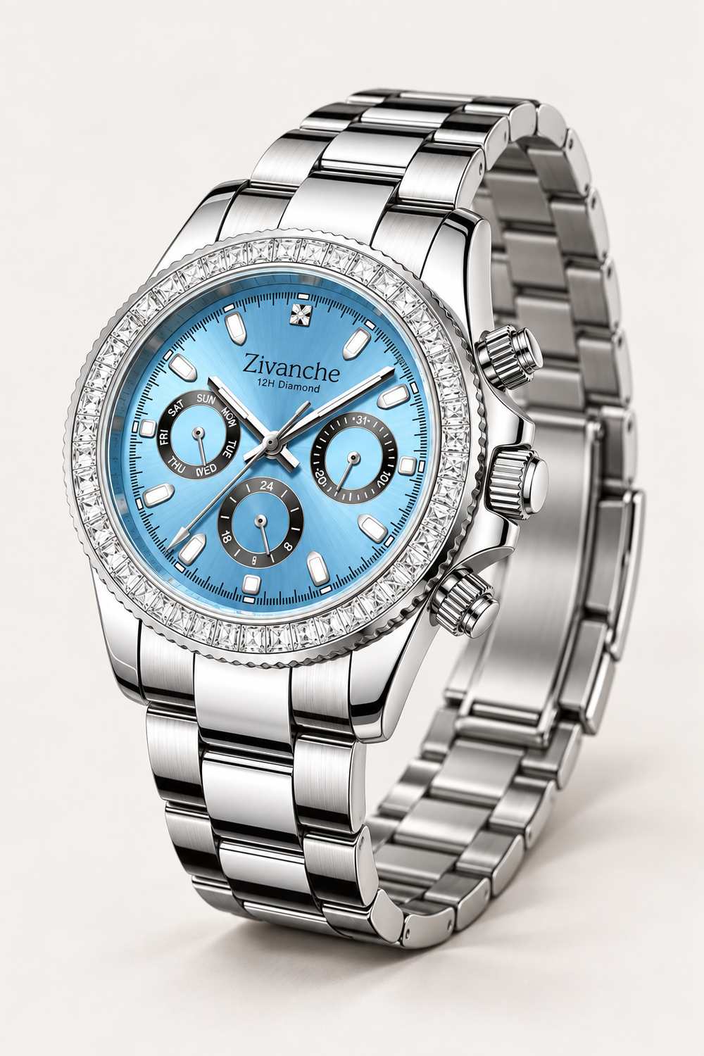 Ice Blue Daytona| Silver Blue Fully Automatic Watch| A  Roerdum Edition - (41070744)