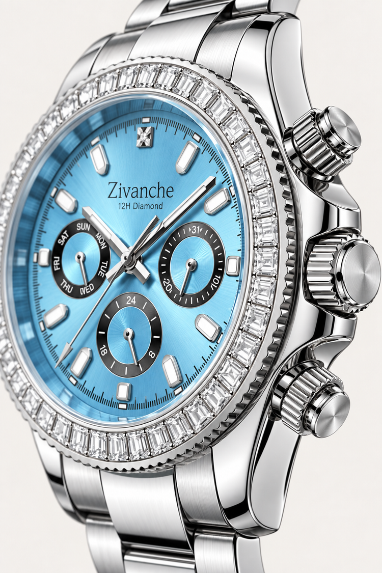 Ice Blue Daytona| Silver Blue Fully Automatic Watch| A  Roerdum Edition - (41070744)