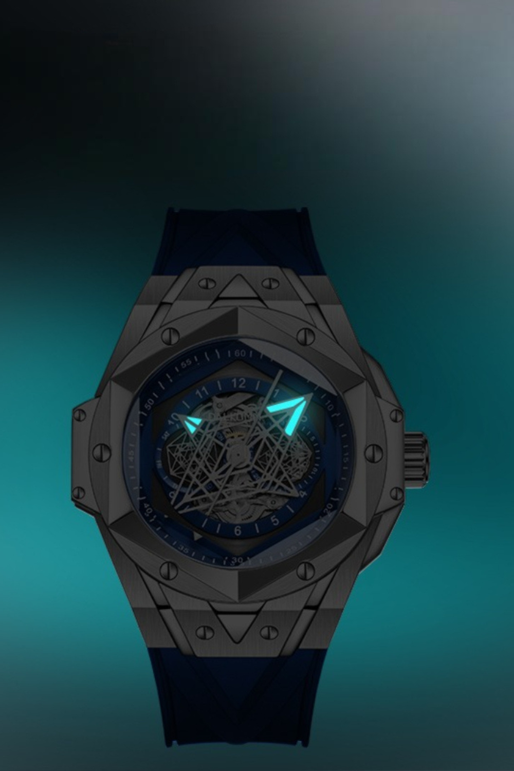 Illuminati - Eye of Demon Blue Analog Mechanical Movement Dalkommwatch Watch