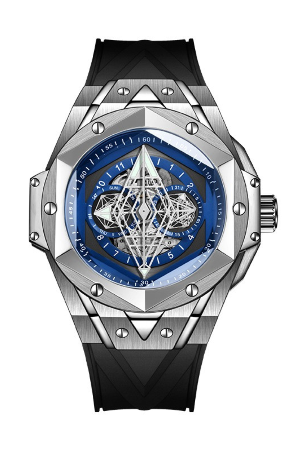 Illuminati - Eye of Demon Blue Analog Mechanical Movement Dalkommwatch Watch