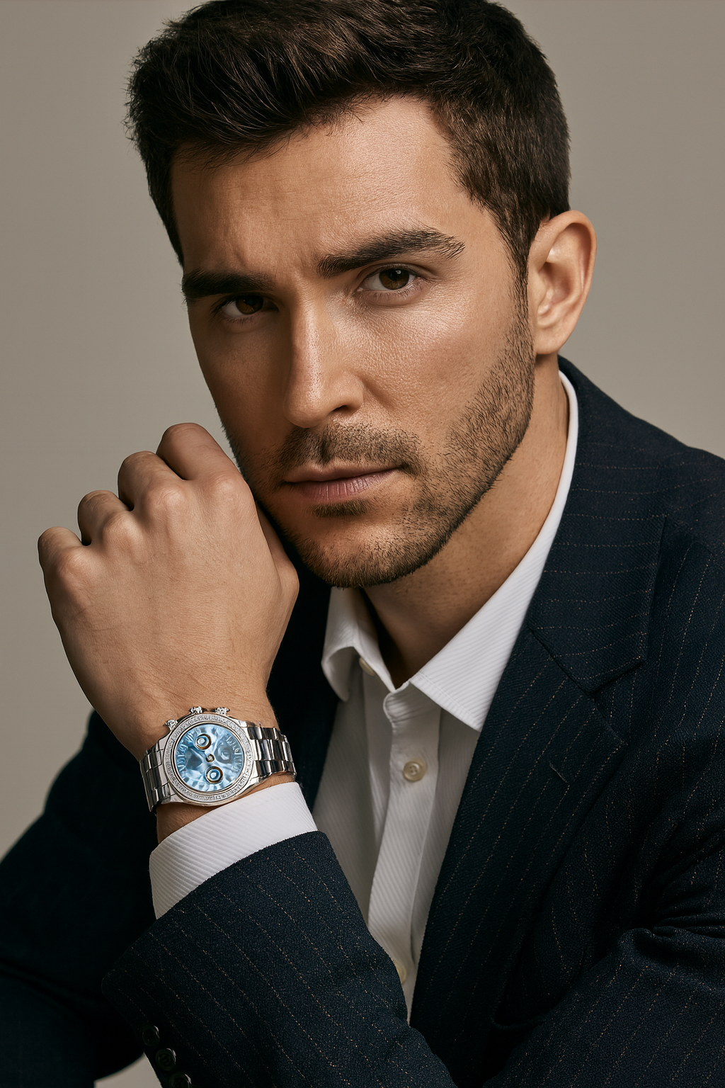 Ice Blue Daytona| Silver Blue Fully Automatic Watch| A  Roerdum Edition - (41070744)