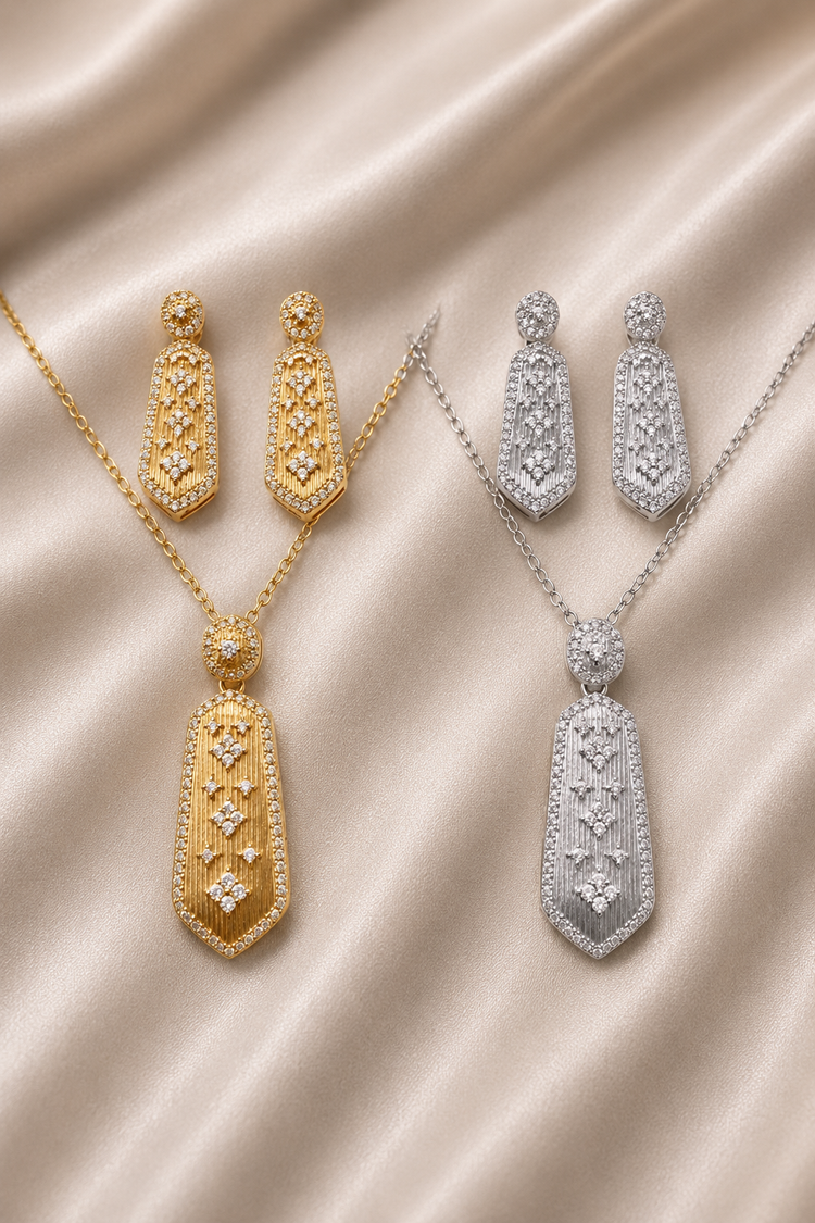 Imperial Grace Diamond Column Jewelry Ensemble