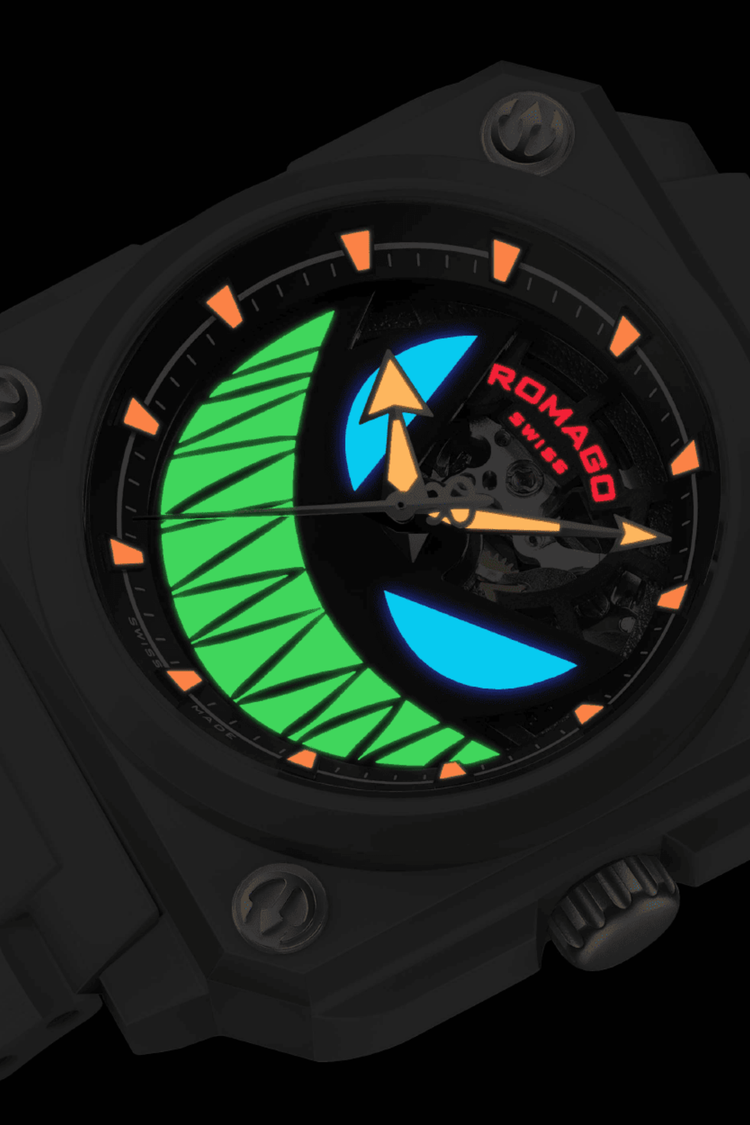 Light Bringer Black Little Devil Design ROMAGO Edition Automatic Watch
