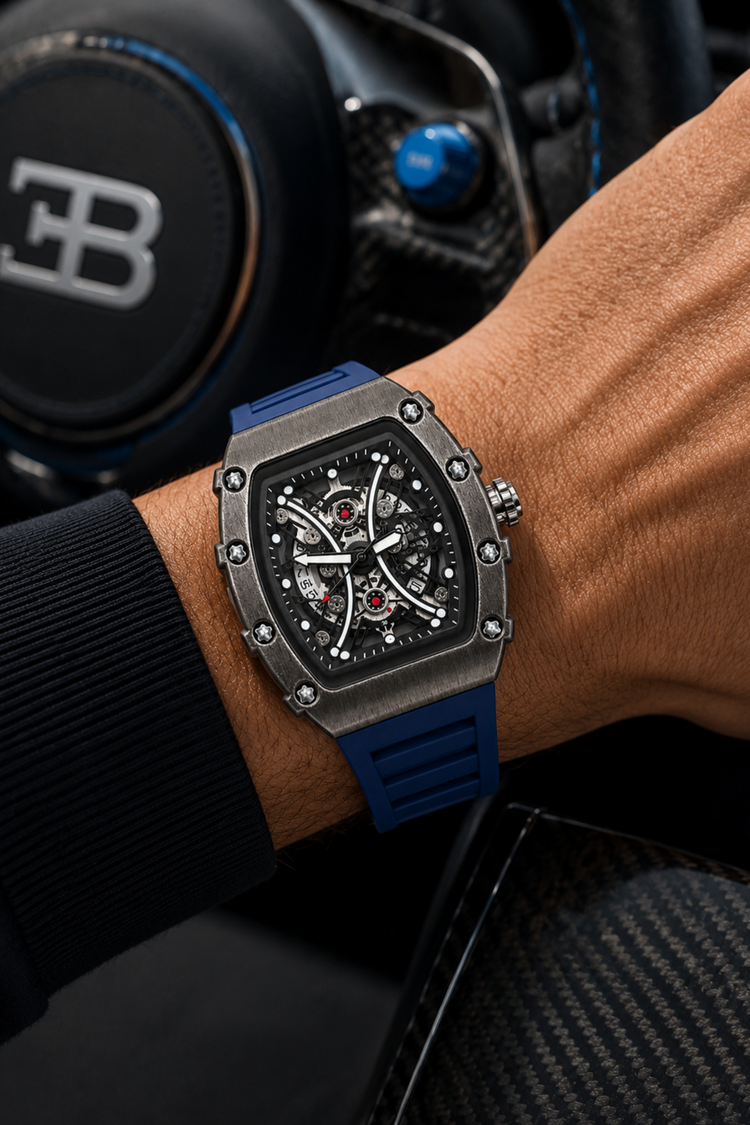 Luxury Blue Gray Sport Analog Quartz Watch | Zivanche Edition (43522420)