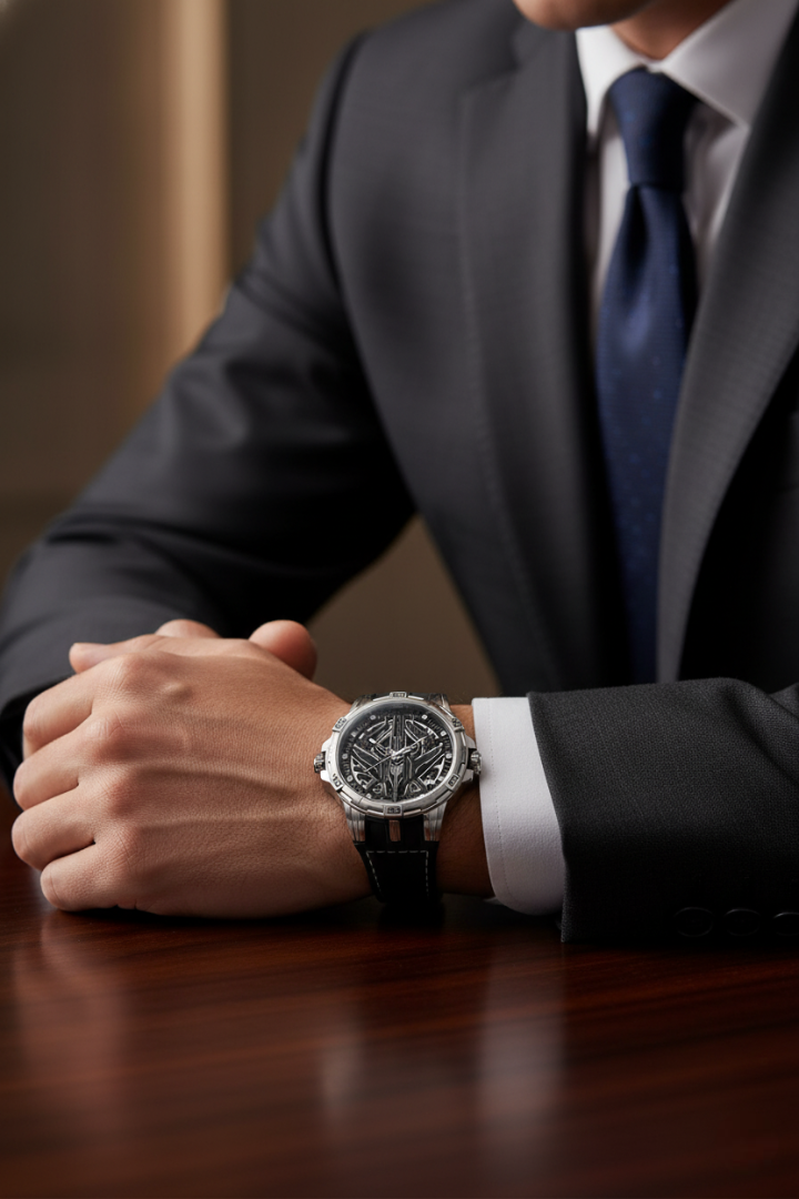 Luxury G6635 Series Aviation Design Automatic Mechanical Watch in Black | Ailuo Made Edition