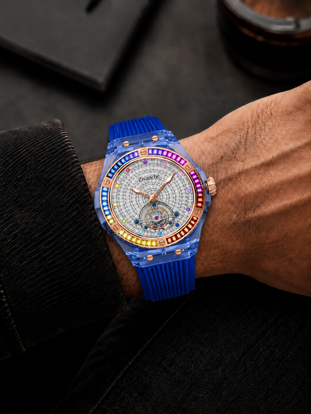 Luxury Sapphire Tourbillon Mechanical Edition Watch - Blue
