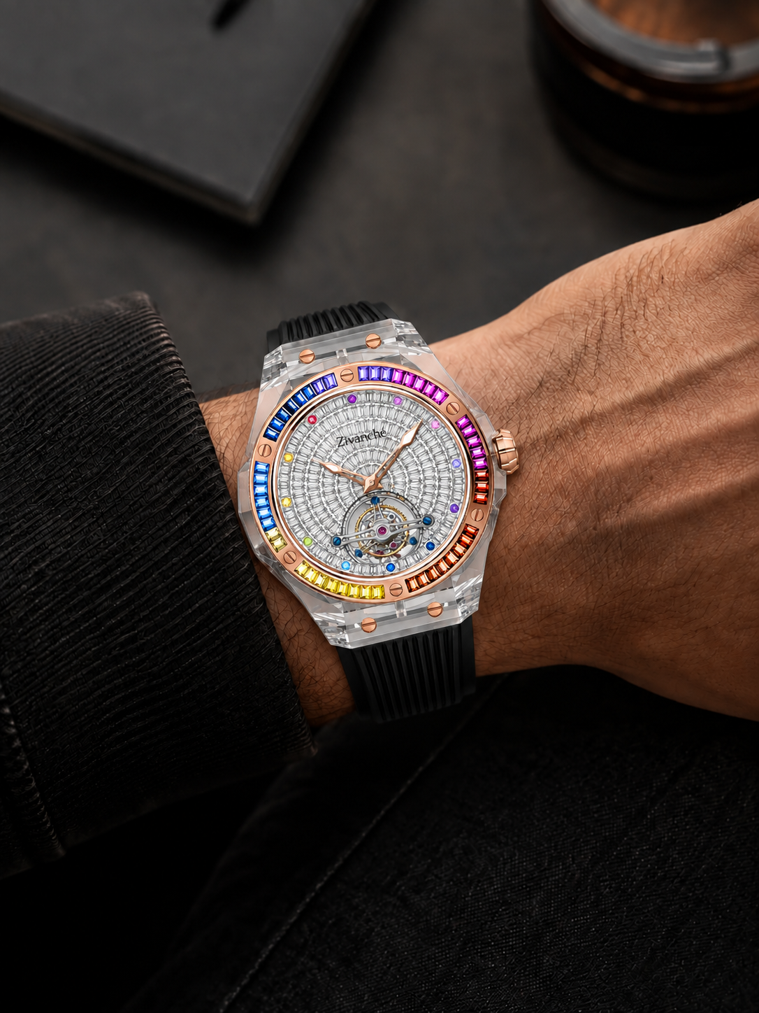 Luxury Sapphire Tourbillon Mechanical Edition Watch - Black