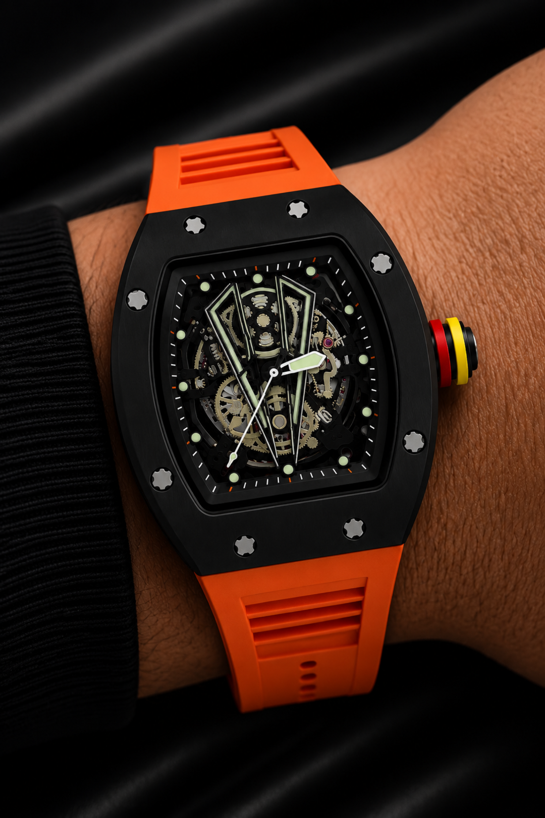 Luxury Sport Orange & Black Elegance Zivanche Edition Watch (44219711)