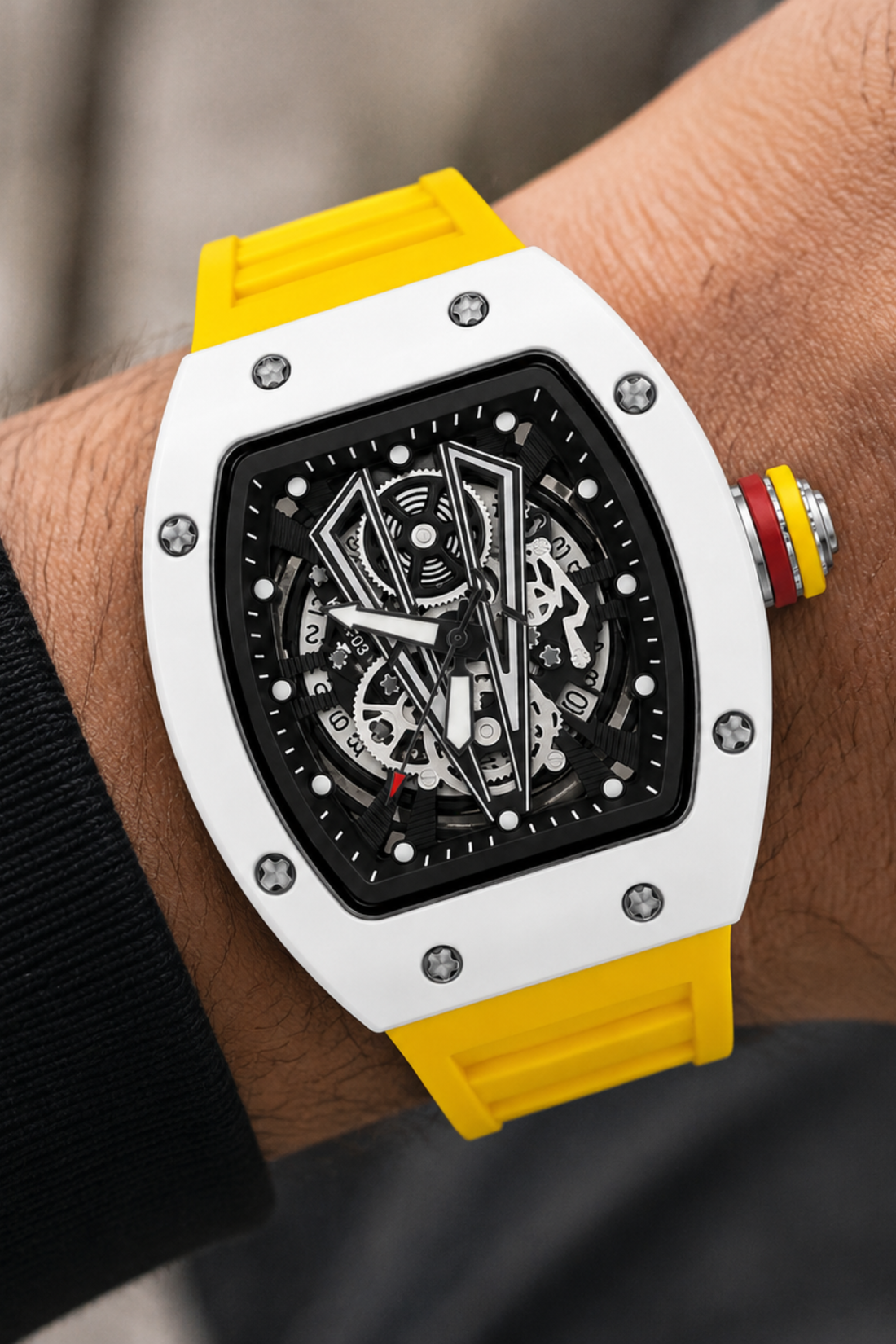 Luxury Sport White & Yellow Elegance Zivanche Edition Watch (43522430)