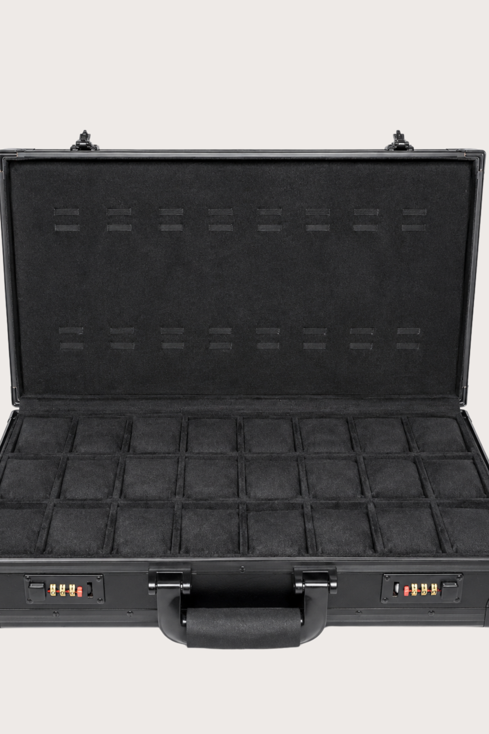 Luxury Watch Guardian Secure Travel – 24 Slot Storage Black Briefcase