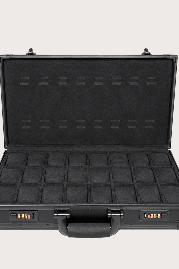 Luxury Watch Guardian Secure Travel – 24 Slot Storage Black Briefcase