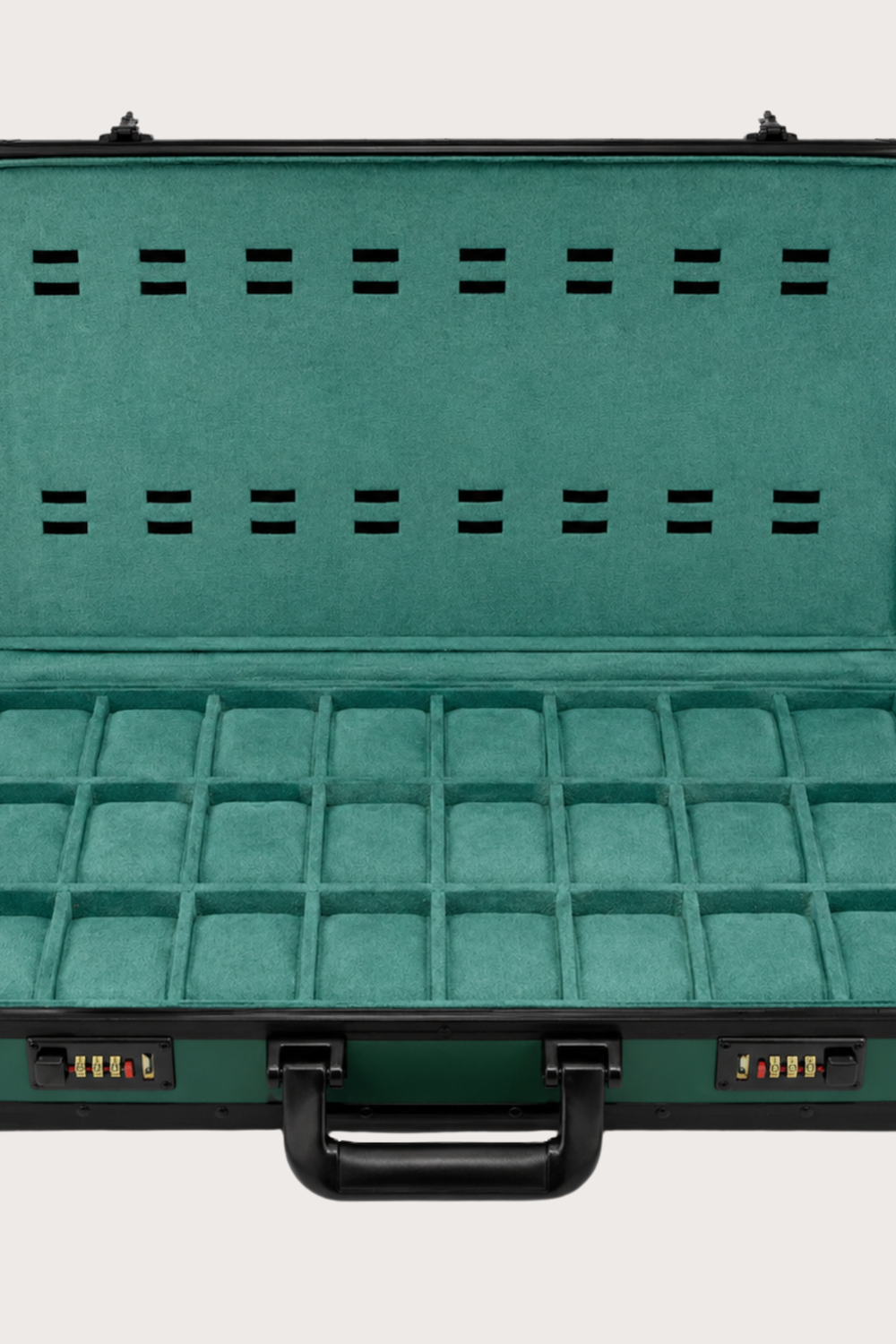 Luxury Watch Guardian Secure Travel – 24 Slot Storage Green Briefcase