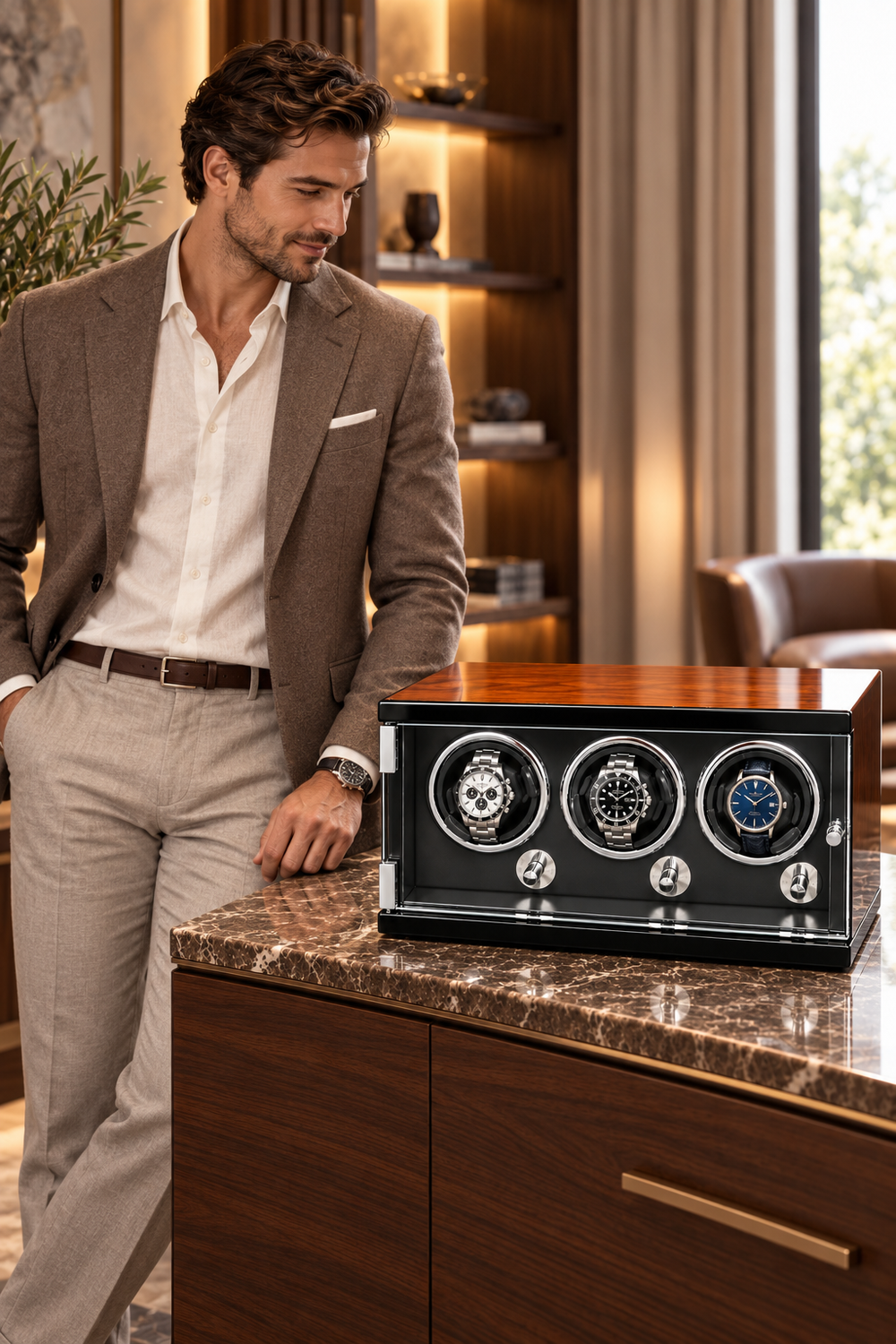 ZIVANCHE Luxury Wooden Watch Winder - 3 Epitopes