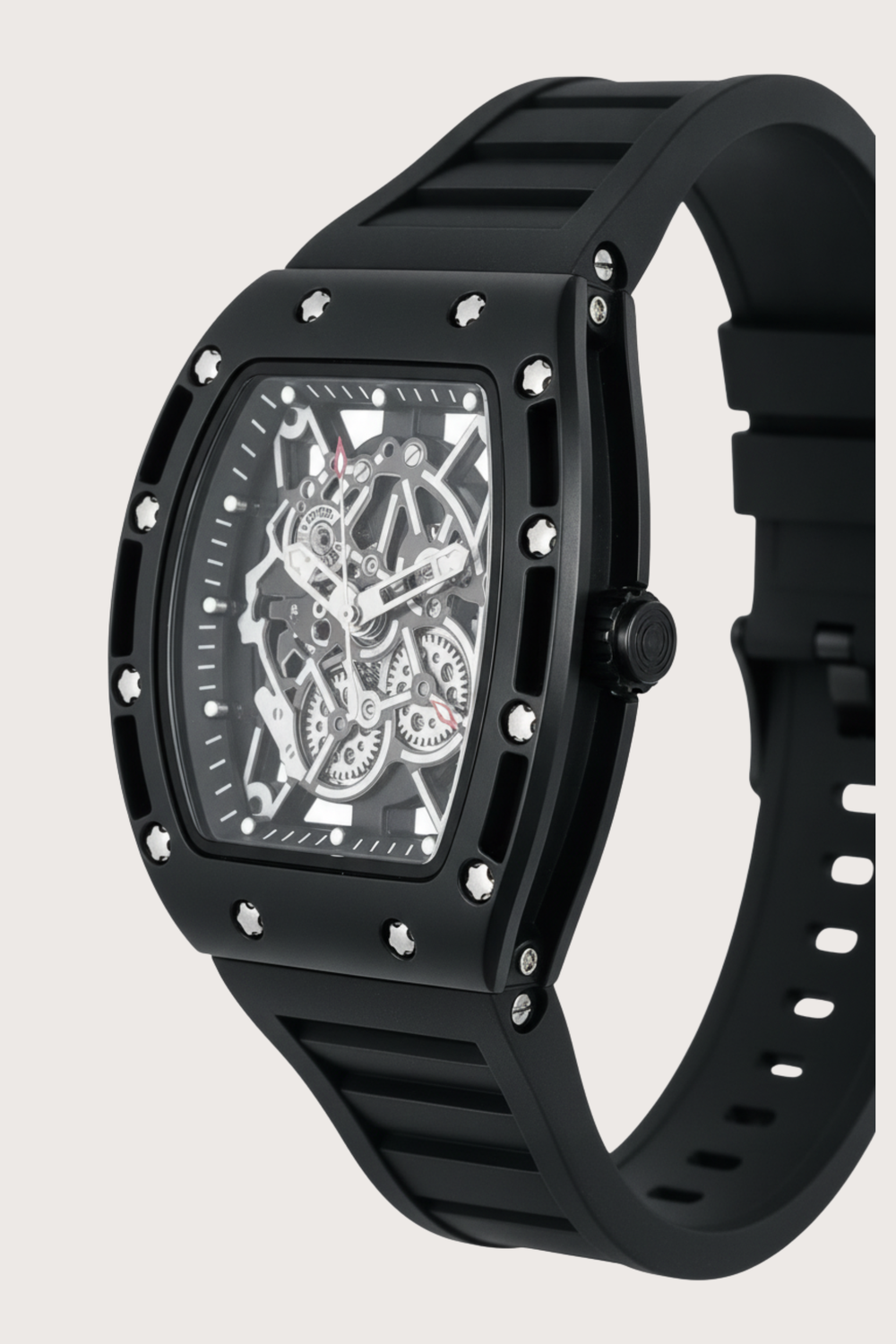 Men Skeleton Dial & Straps Analogue Quartz Watch (43413949)
