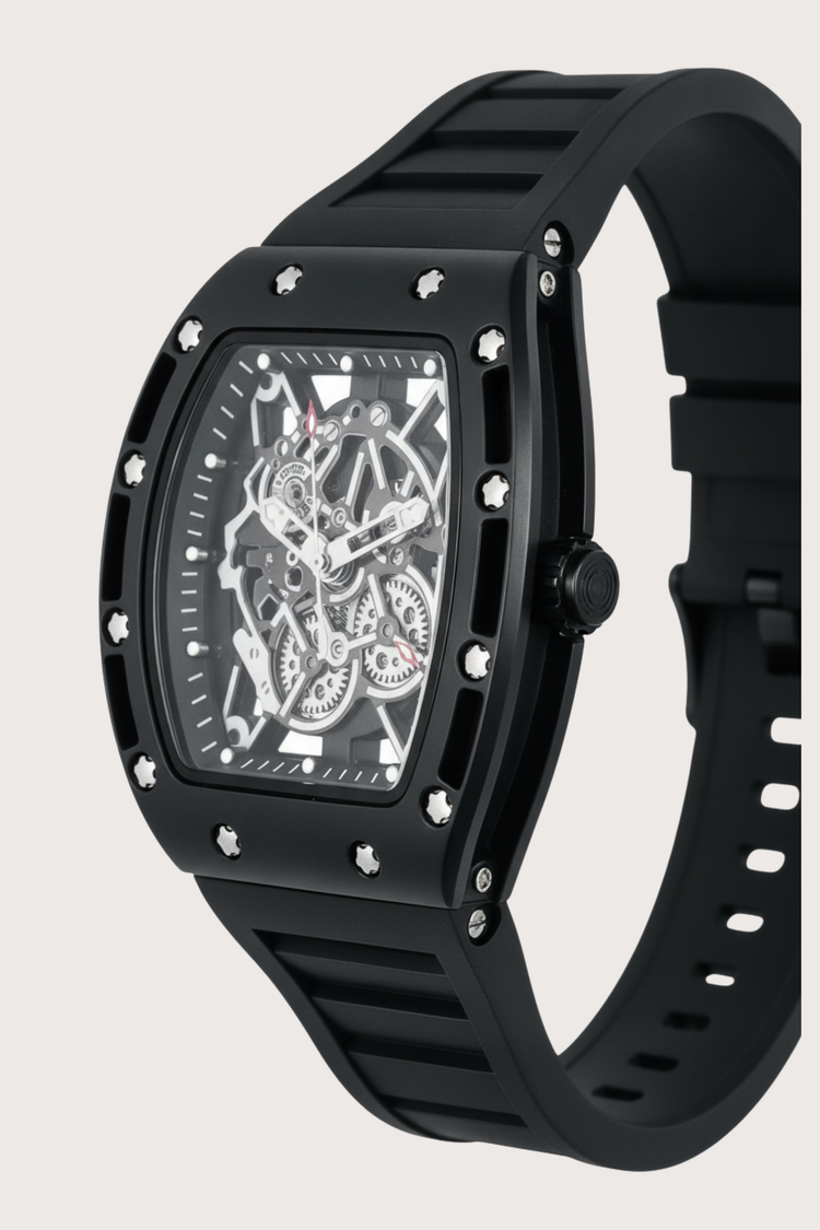 Men Skeleton Dial & Straps Analogue Quartz Watch (43413949)