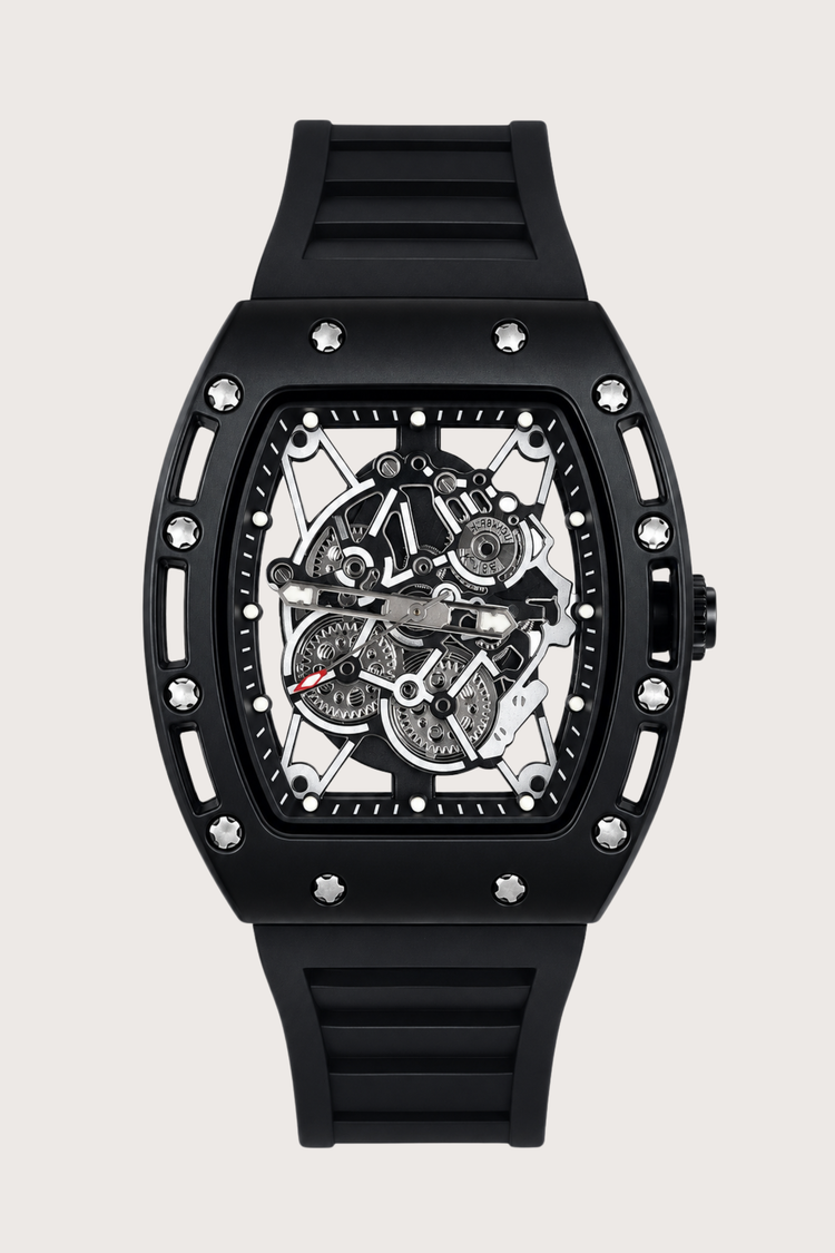 Men Skeleton Dial & Straps Analogue Quartz Watch (43413949)