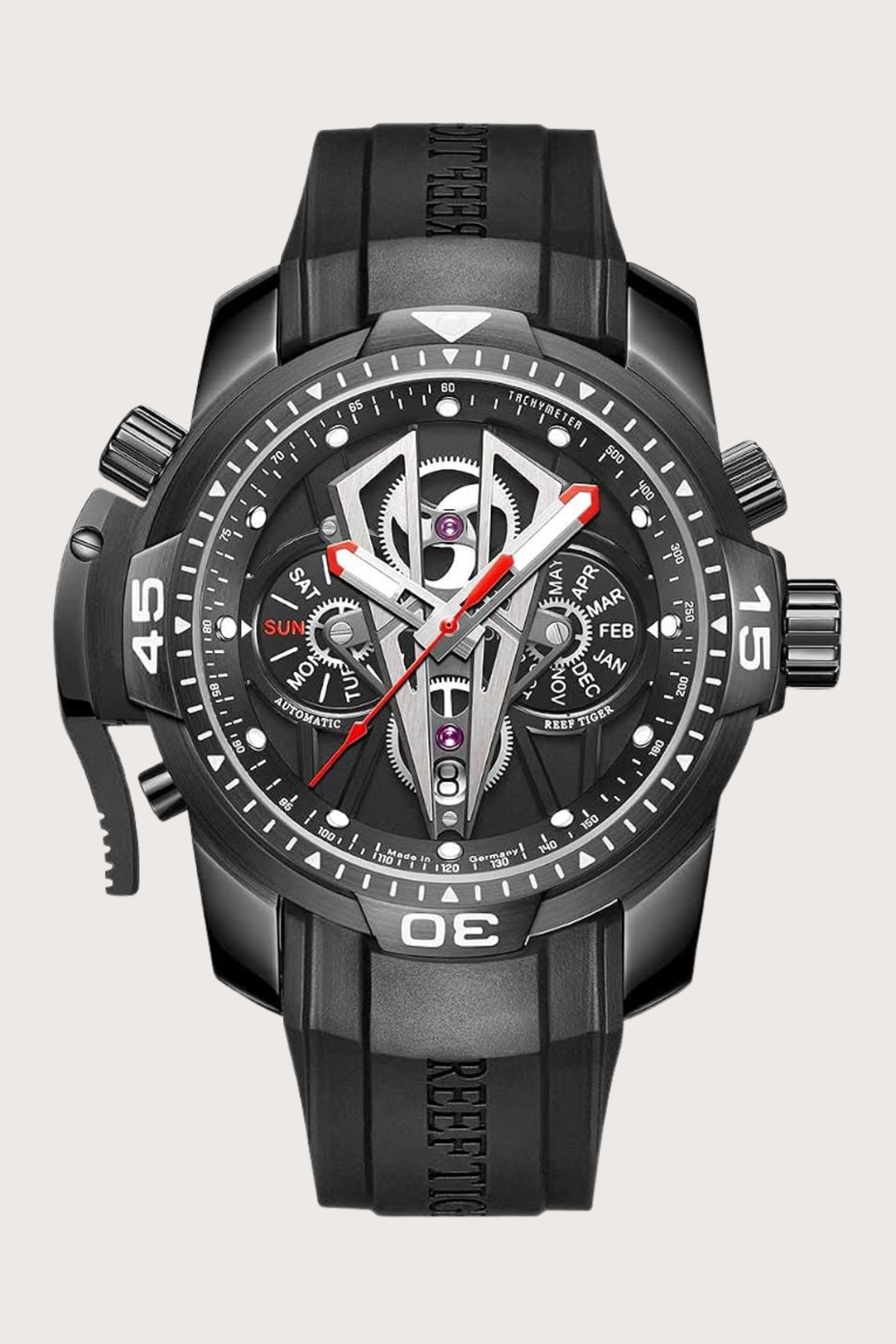 Men's Sport Black Dial Automatic Watch | Reef Tiger Edition
