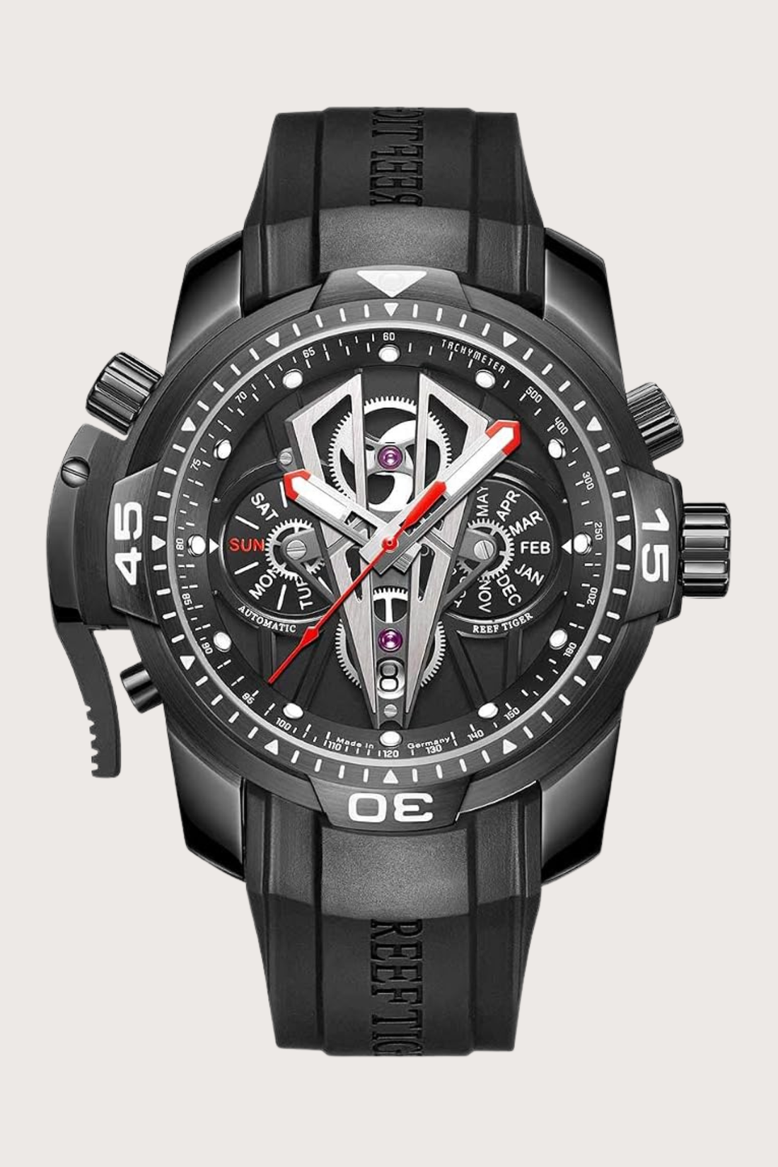 Men's Sport Black Dial Automatic Watch | Reef Tiger Edition