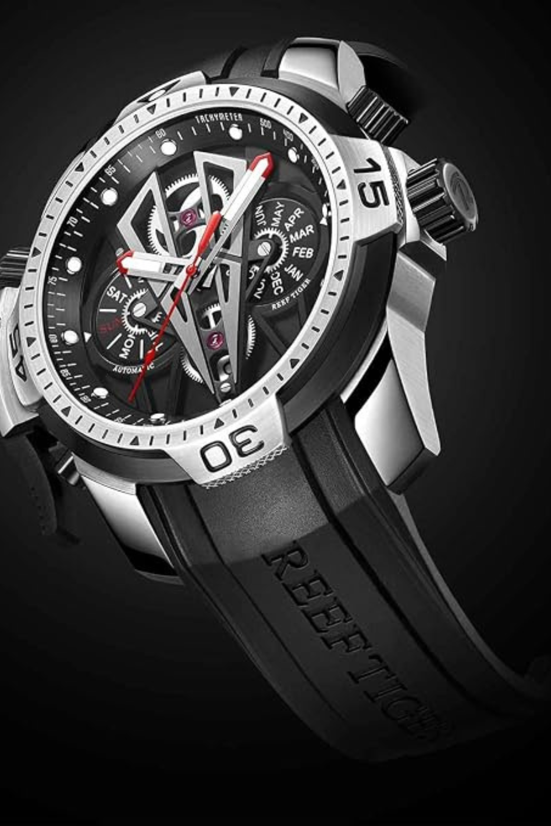 Men's Sport Silver Dial Automatic Watch | Reef Tiger Edition