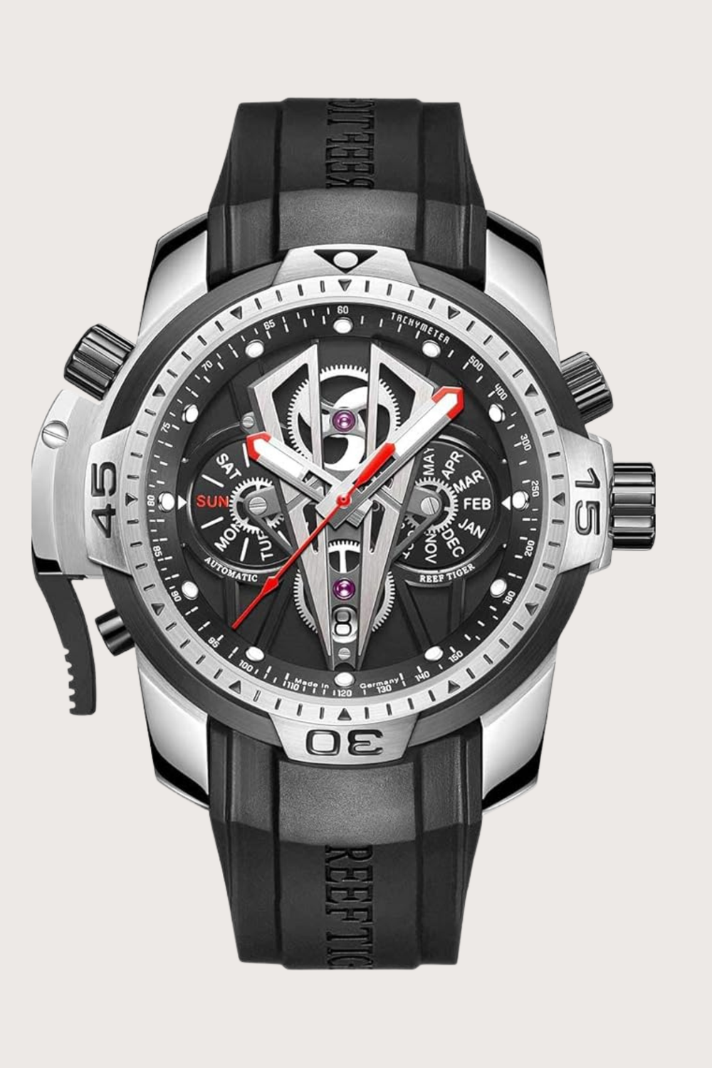 Men's Sport Silver Dial Automatic Watch | Reef Tiger Edition