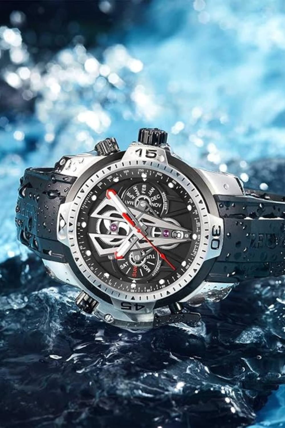 Men's Sport Silver Dial Automatic Watch | Reef Tiger Edition