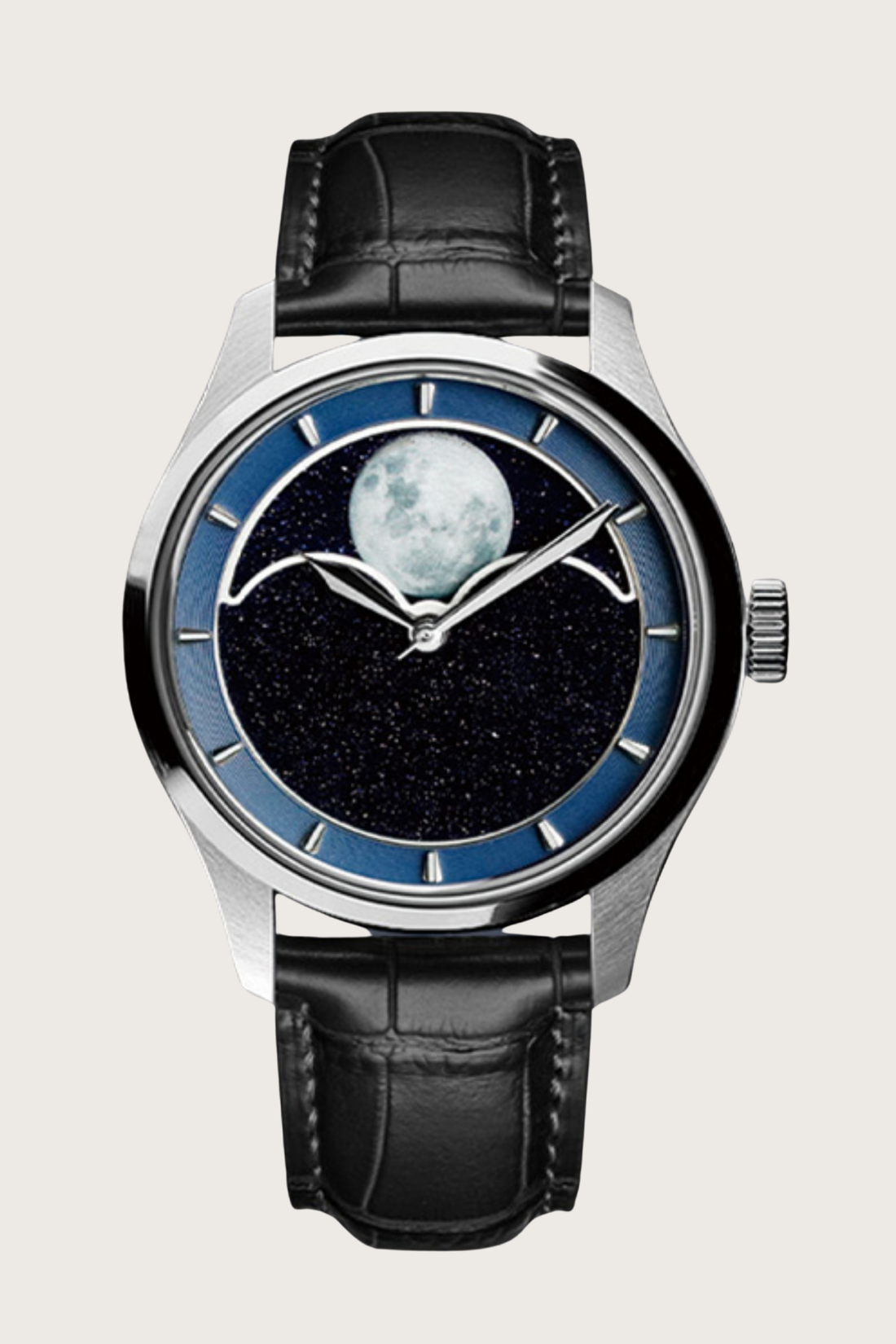 Moon Phase Aventurine Dial Mechanical Watch