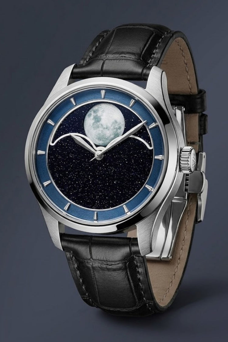 Moon Phase Aventurine Dial Mechanical Watch