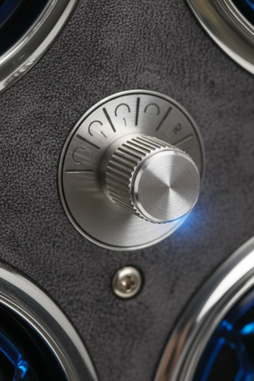 NeoVault Matte Black with Electric Blue LED Accents 4-Slot Automatic Watch Winder – Blue LED Edition
