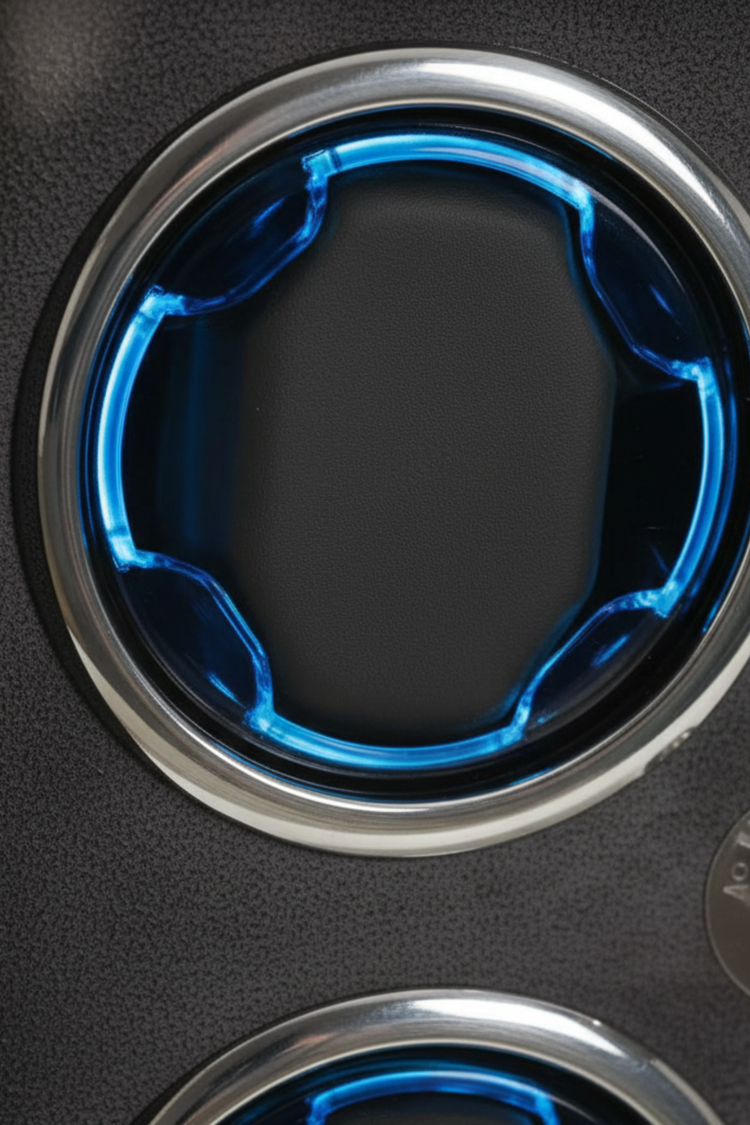 NeoVault Matte Black with Electric Blue LED Accents 4-Slot Automatic Watch Winder – Blue LED Edition