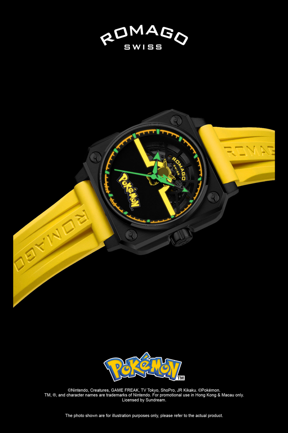 Pokémon Snorlax Romago Edition Yellow Automatic Watch